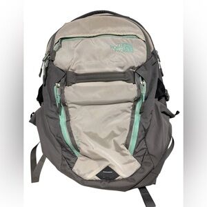 The North Face Women's Surge Laptop Backpack Light Gray Teal